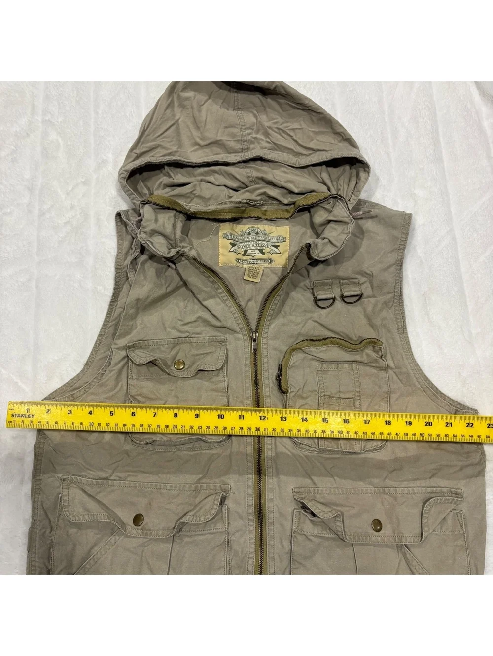 Banana Republic Vintage Safari Travel Vest Men Size Medium Cotton Lightweight